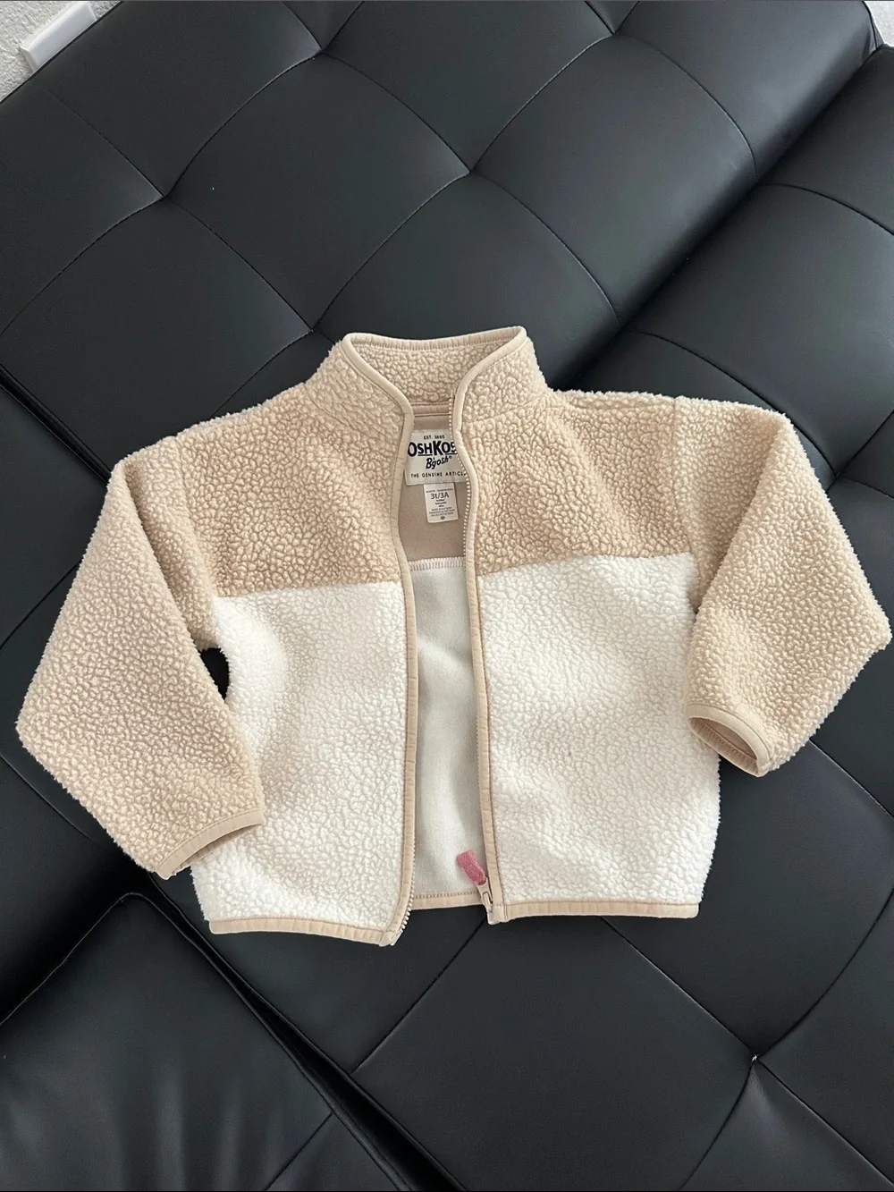 OshKosh B'gosh Two-Tone Cream and Beige Sherpa Jacket